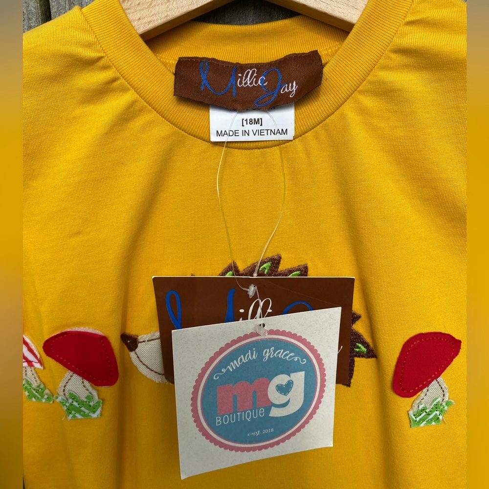 *NWT* Millie Jay, Hedgehog and mushroom appliqué - Picture 11 of 12